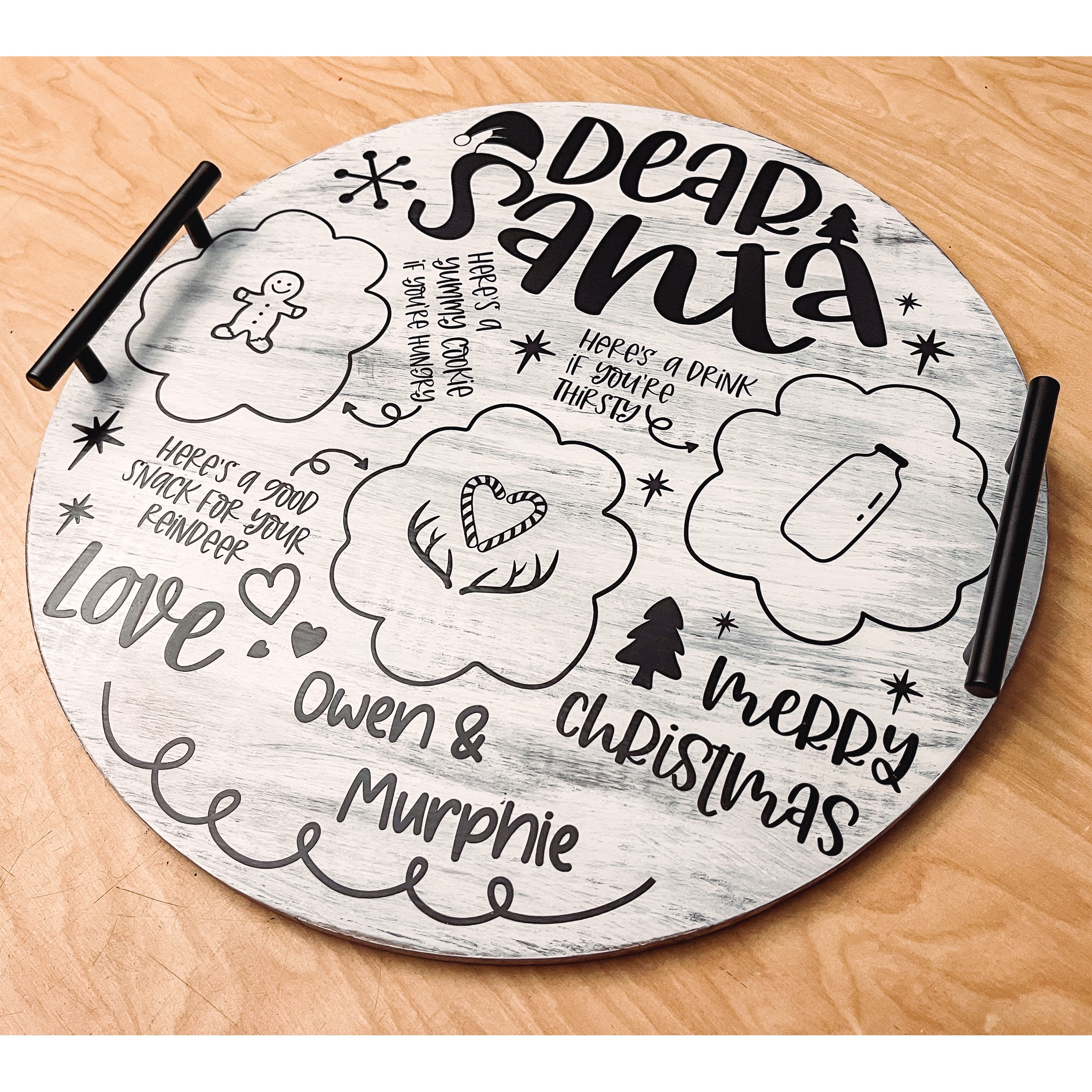 Round Dear Santa Tray