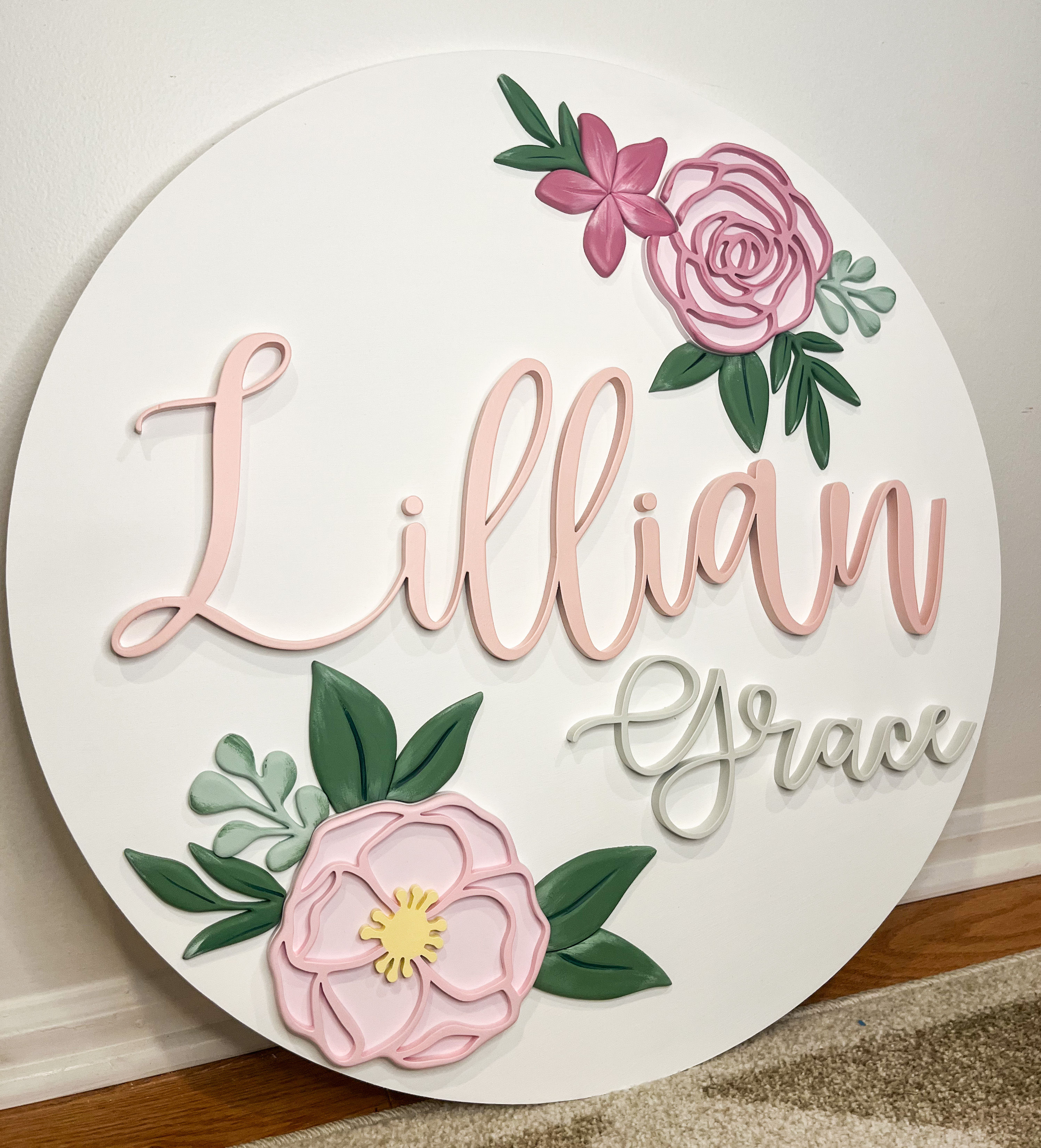 Floral Custom Name Sign