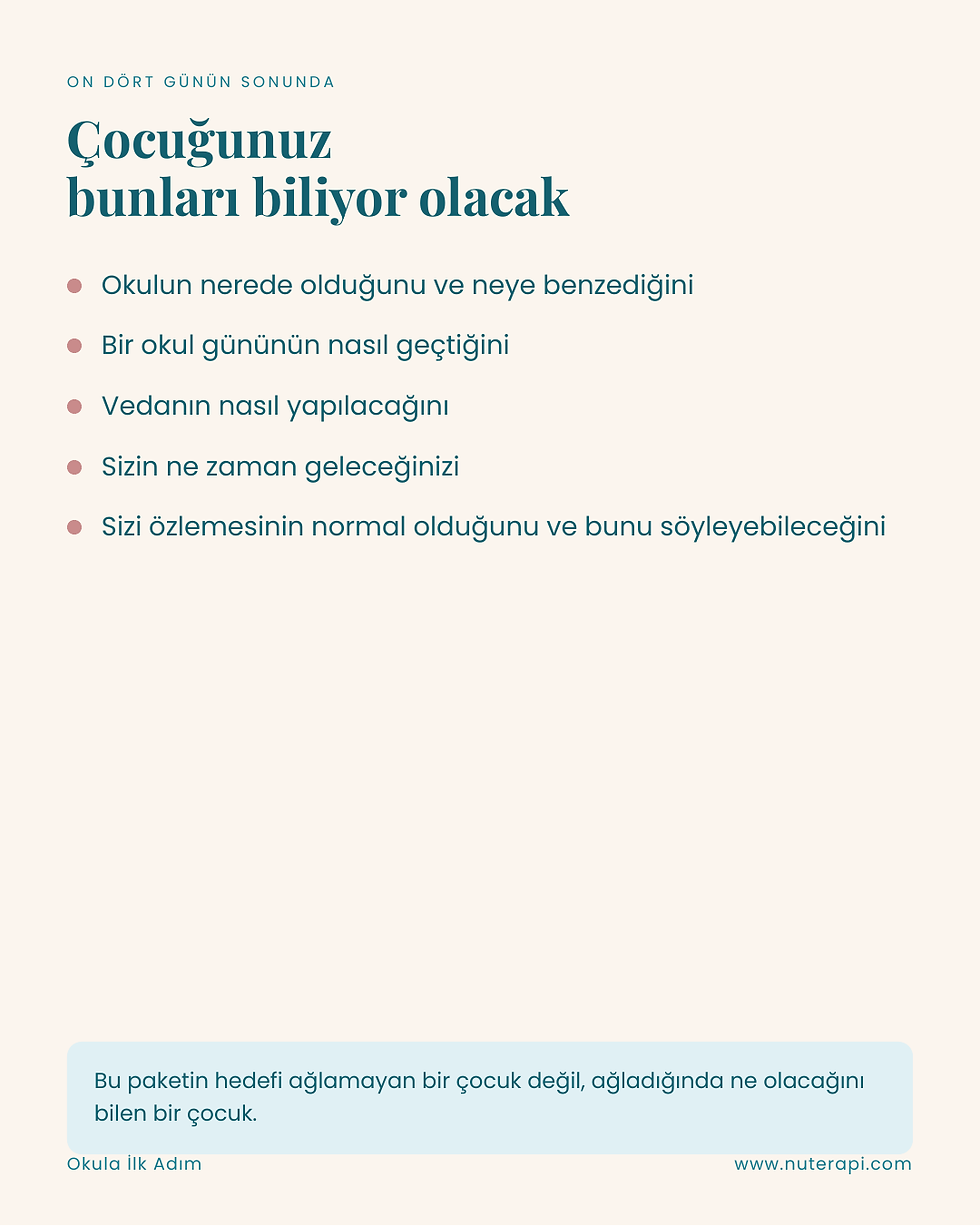 Küçük resim: Okula İlk Adım Seti · 14 Günlük Yumuşak Geçiş Paketi