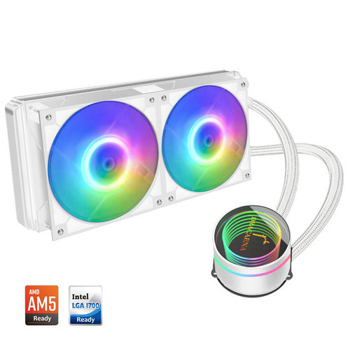 Dracaena AIO CPU Liquid Cooling System 240mm, White greenDRACAENA