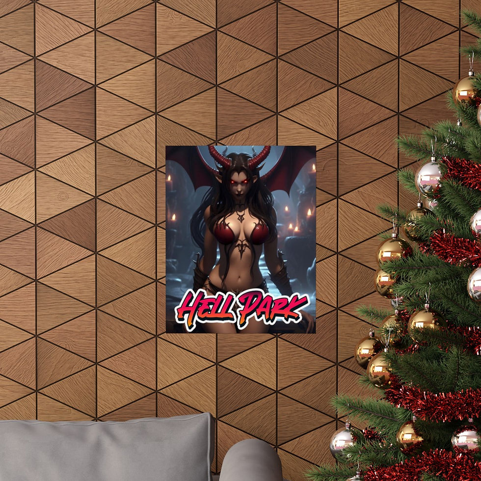 Thumbnail: Arachna, Queen of Phobias poster from the TTRPG "Hell Park" by Orionstar Games