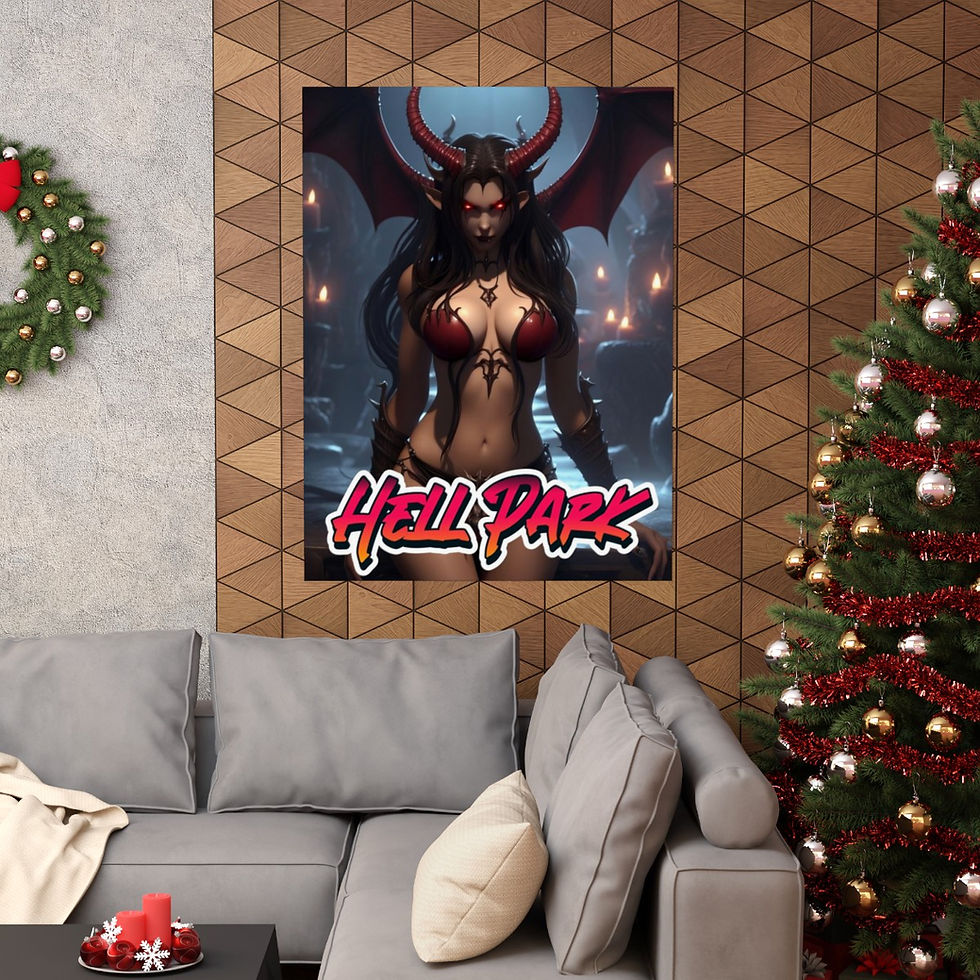 Thumbnail: Arachna, Queen of Phobias poster from the TTRPG "Hell Park" by Orionstar Games