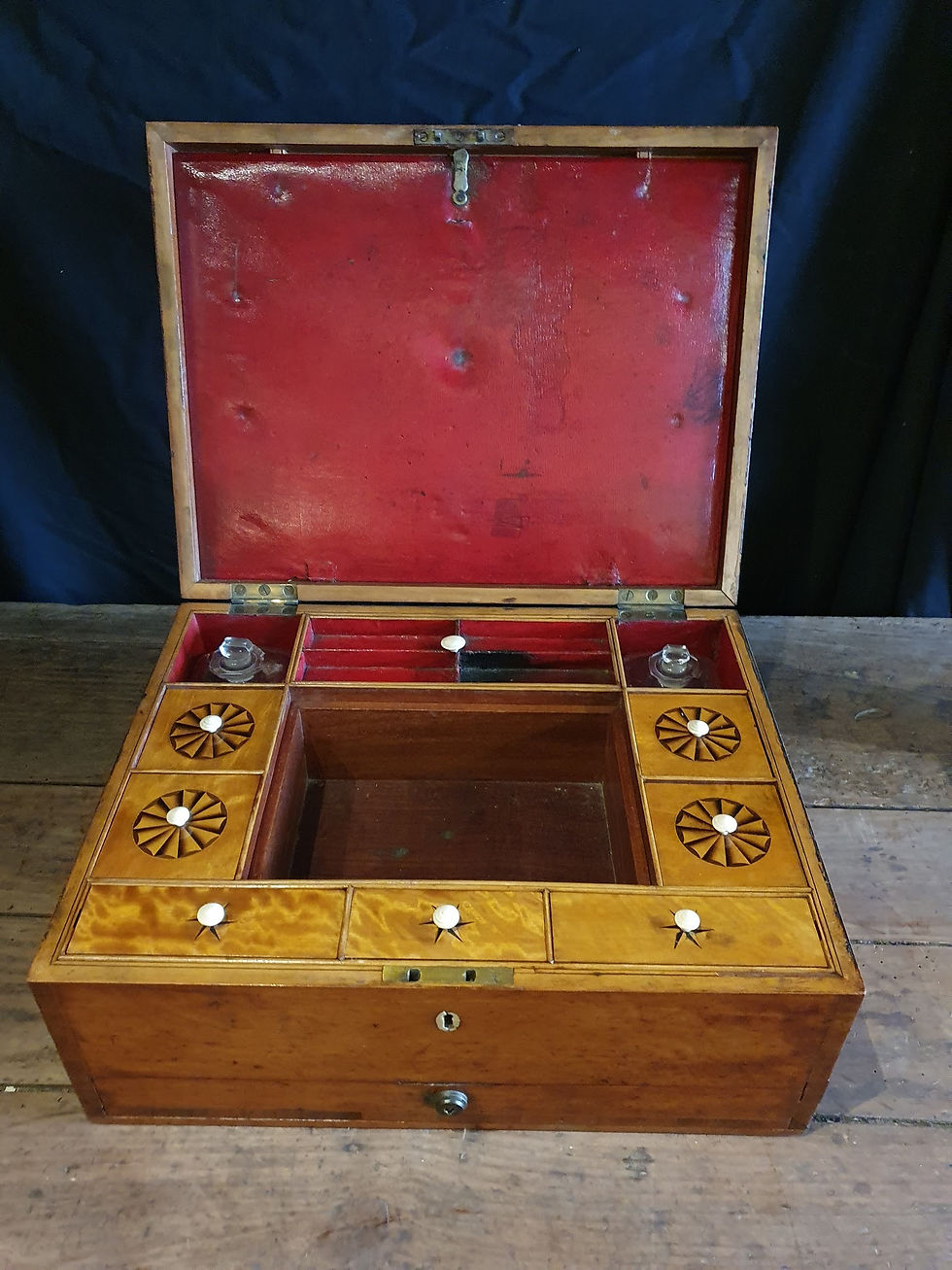 Thumbnail: Gentleman's Satinwood Travelling Case SOLD