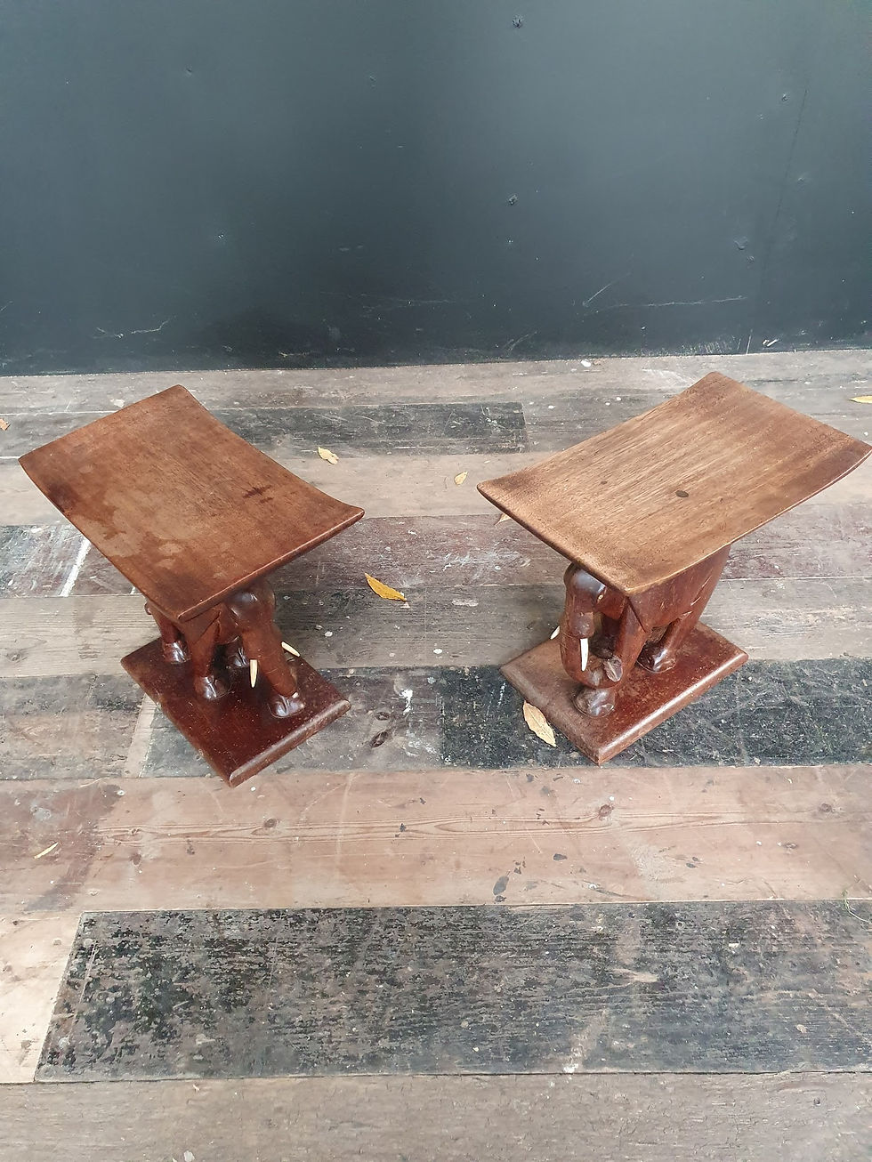 Thumbnail: Rare Set of Elephant Coffee Table and Stools SOLD