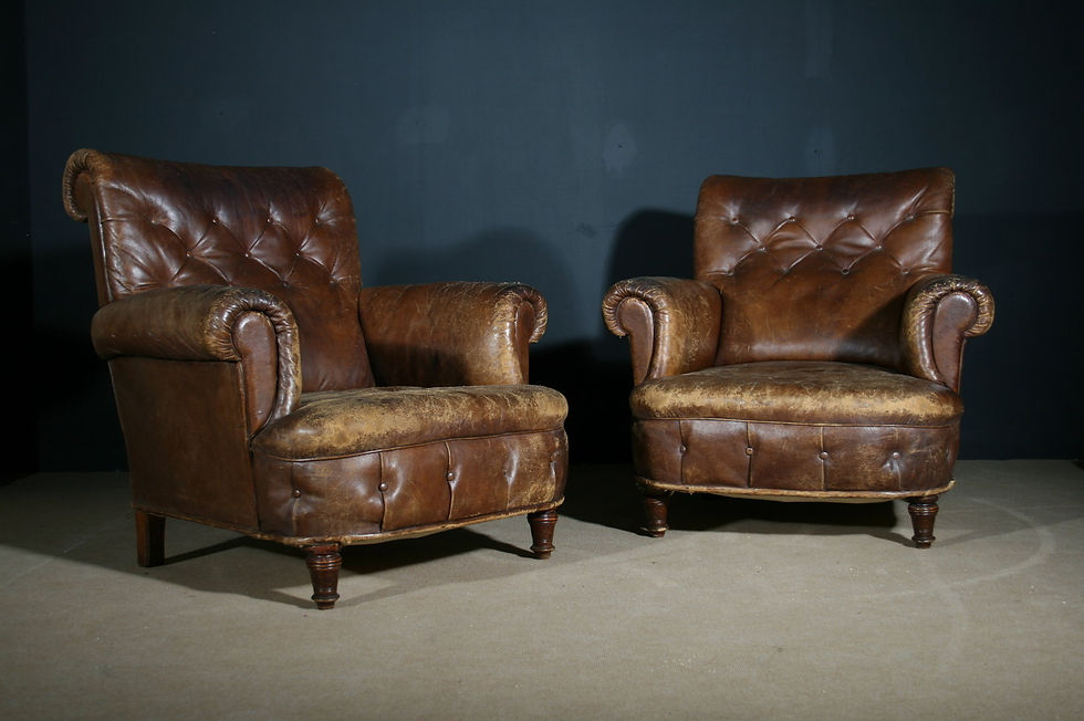 Pair of Leather Club Chairs SOLD
