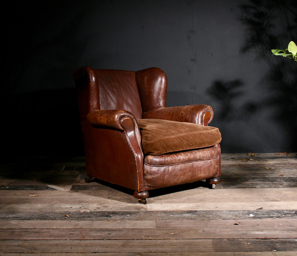 English Leather Wing Chair SOLD