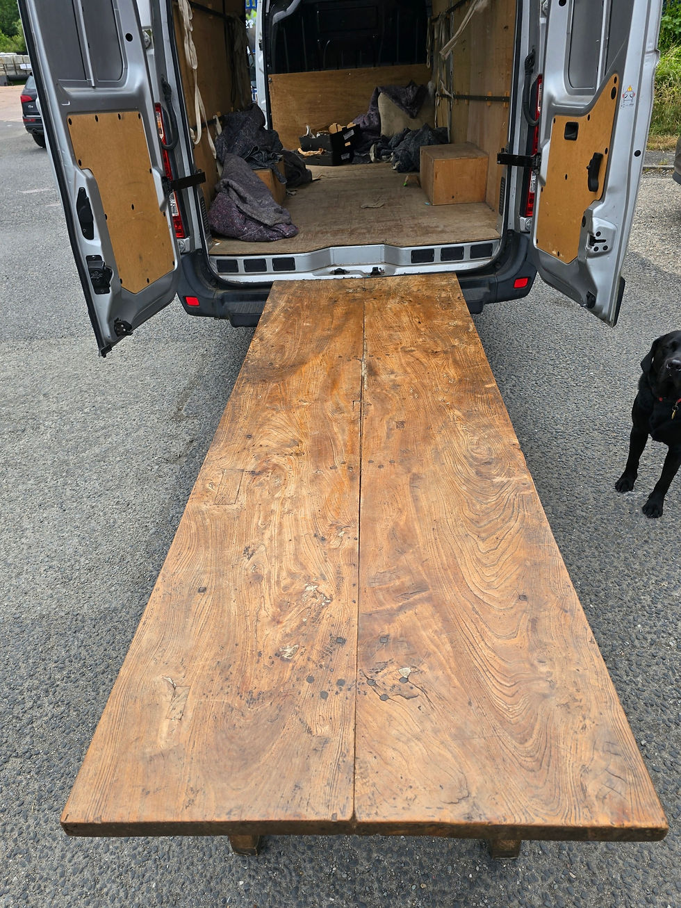 Thumbnail: Exceptional 18th Century Twin Plank Elm Farmhouse Table SOLD