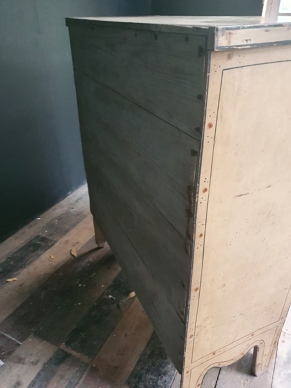 Thumbnail: Very Rare Pine Chest in Original Paint SOLD