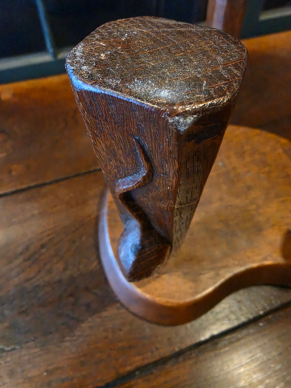 Thumbnail: Early Mouseman Adzed Stool 1930s-1950s SOLD