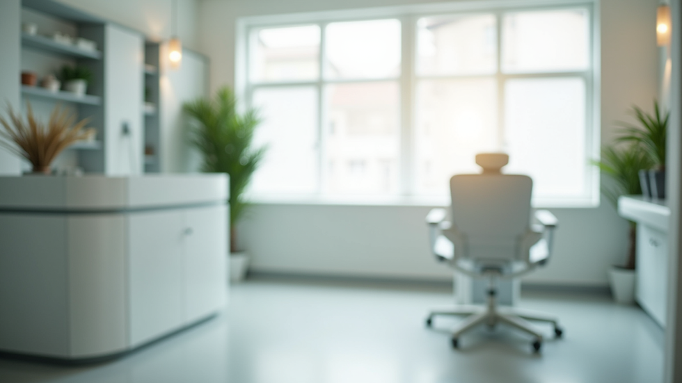 Close-up view of a serene dermatology clinic interior