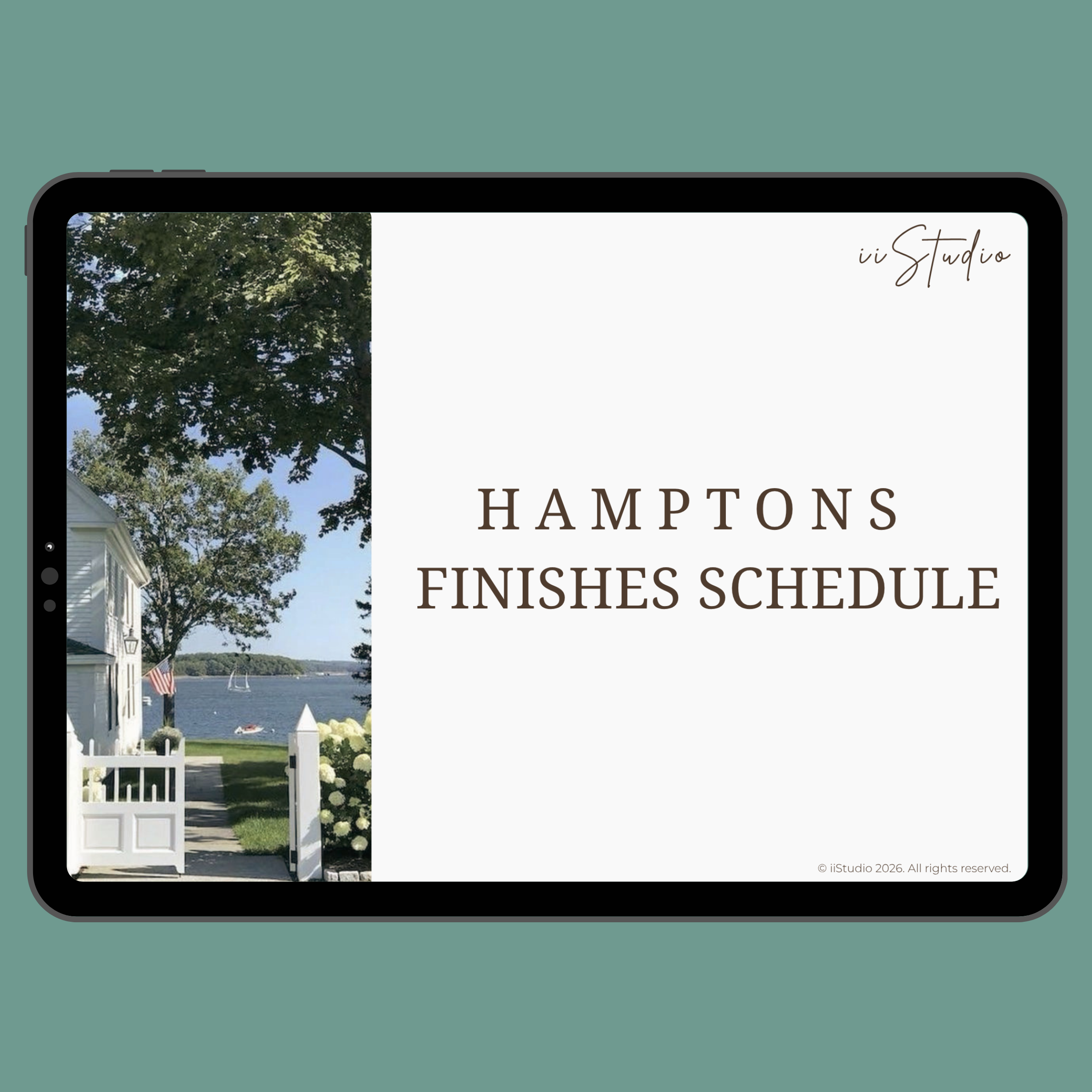 Modern Hamptons Finishes Schedule