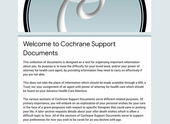 Welcome to Cochrane Support Documents