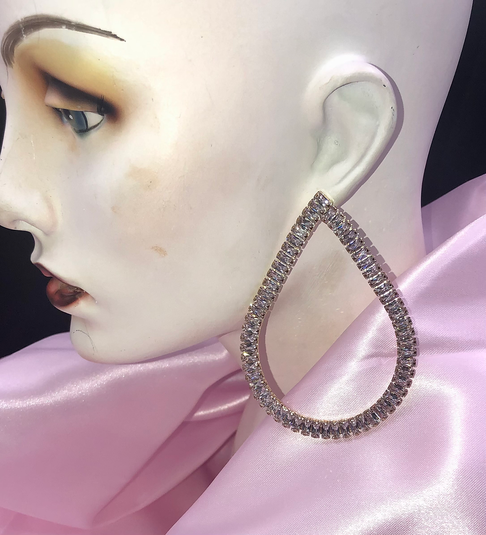 Thumbnail: Tear drop diamond inspired earrings