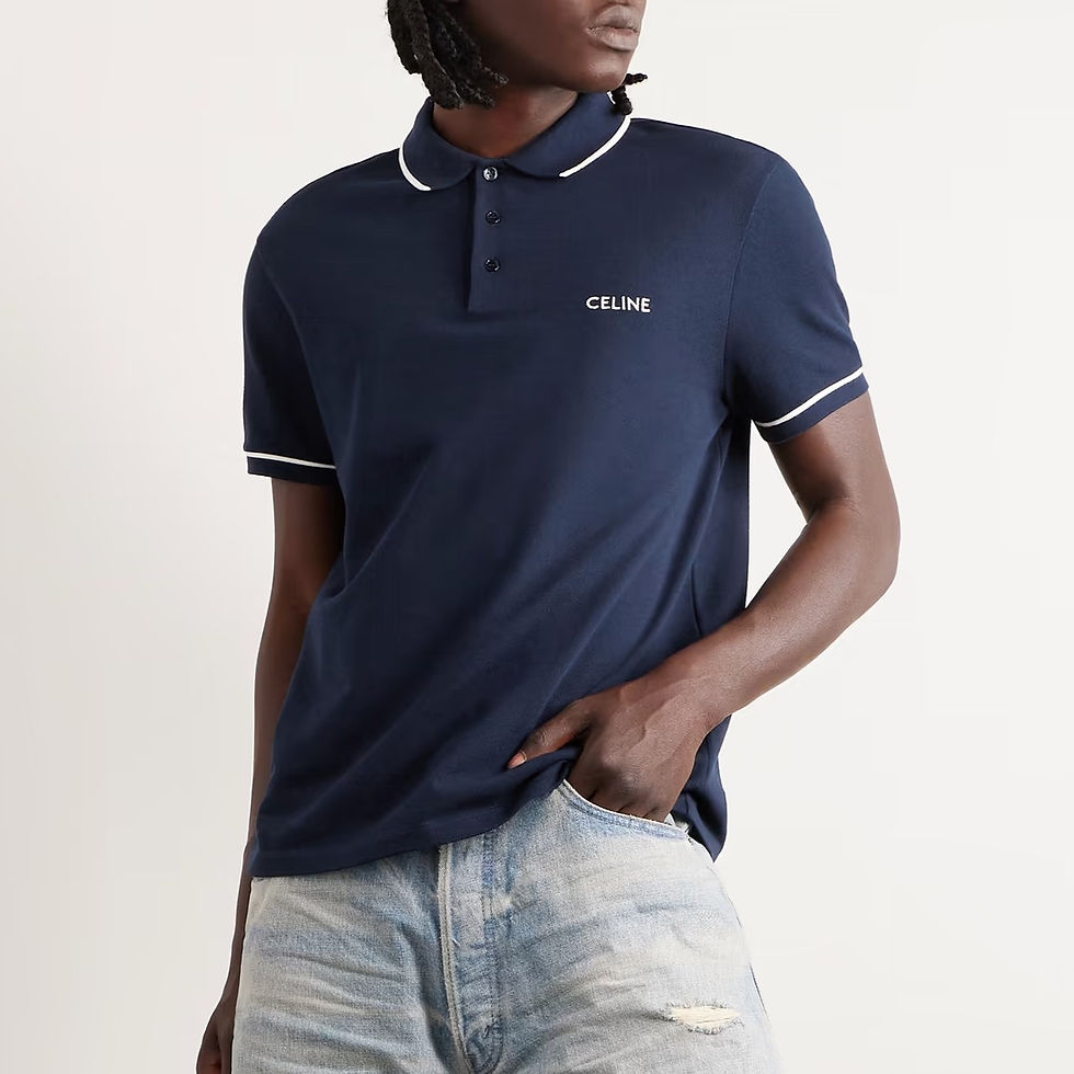 Celine Logo Cotton Polo Shirt
