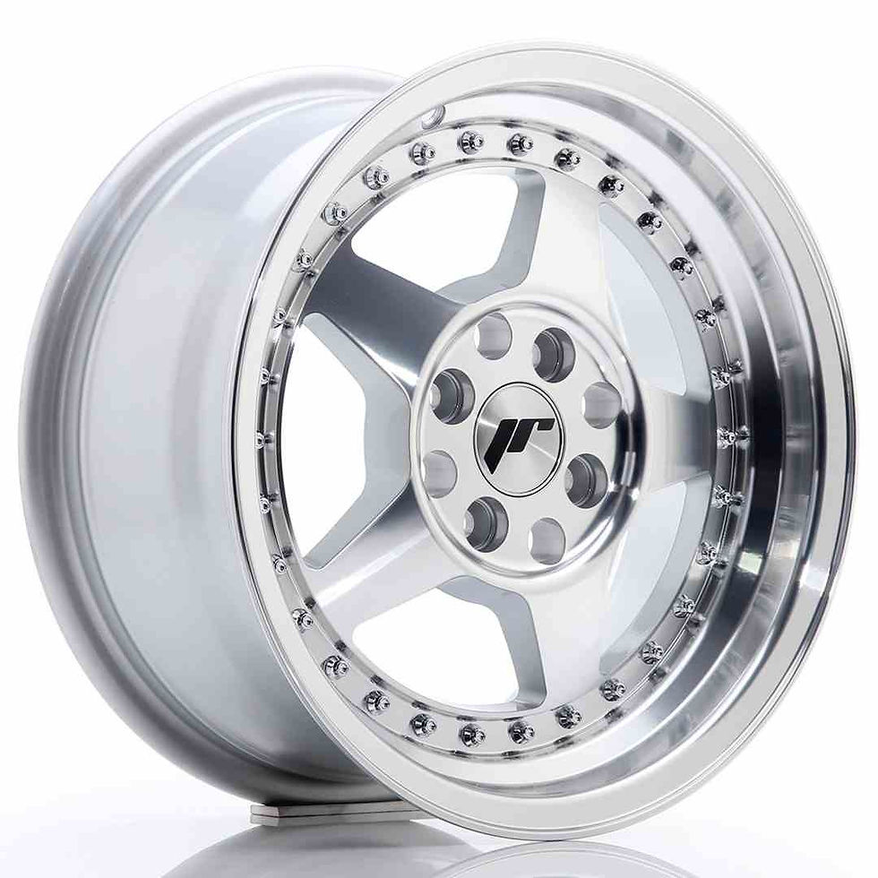 JAPAN RACING JR6 15X7 4/100|4/108 ET25 CB67.1 SILVER & POLISHED (1)