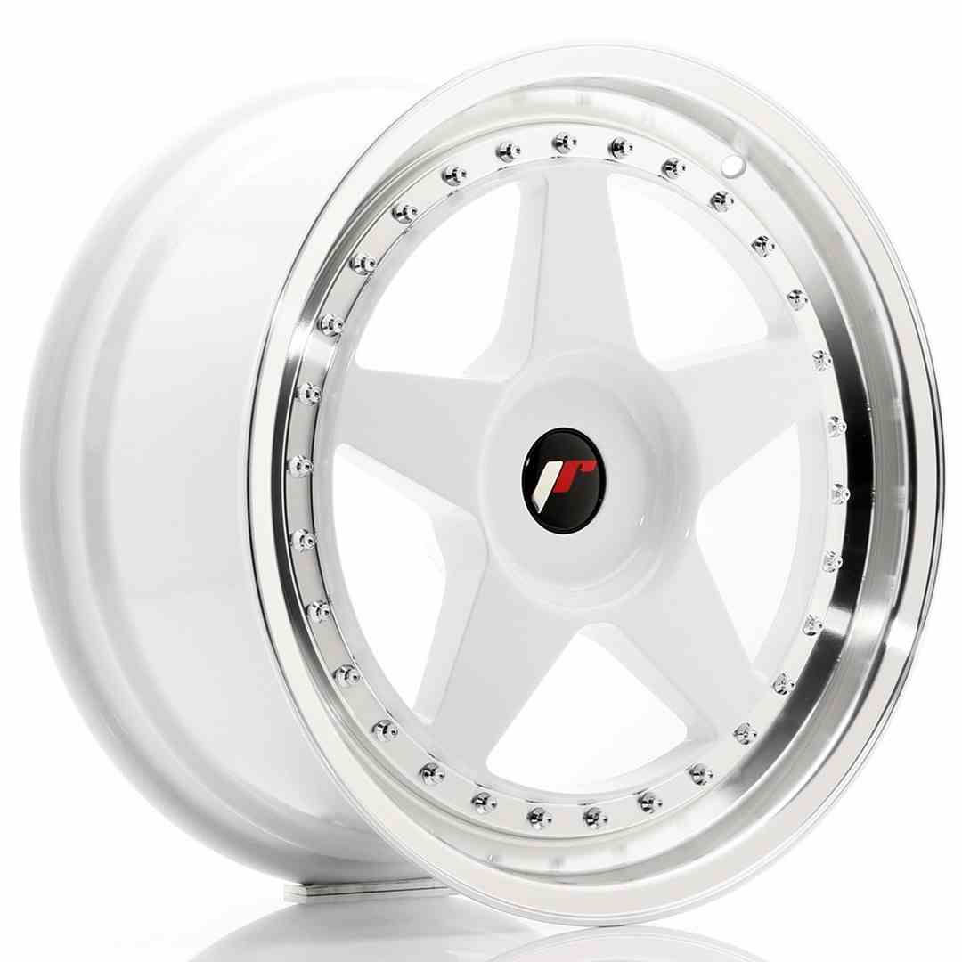 JAPAN RACING JR6 18X8.5 BLANK ETXX CB74.1 WHITE & POLISHED (2)