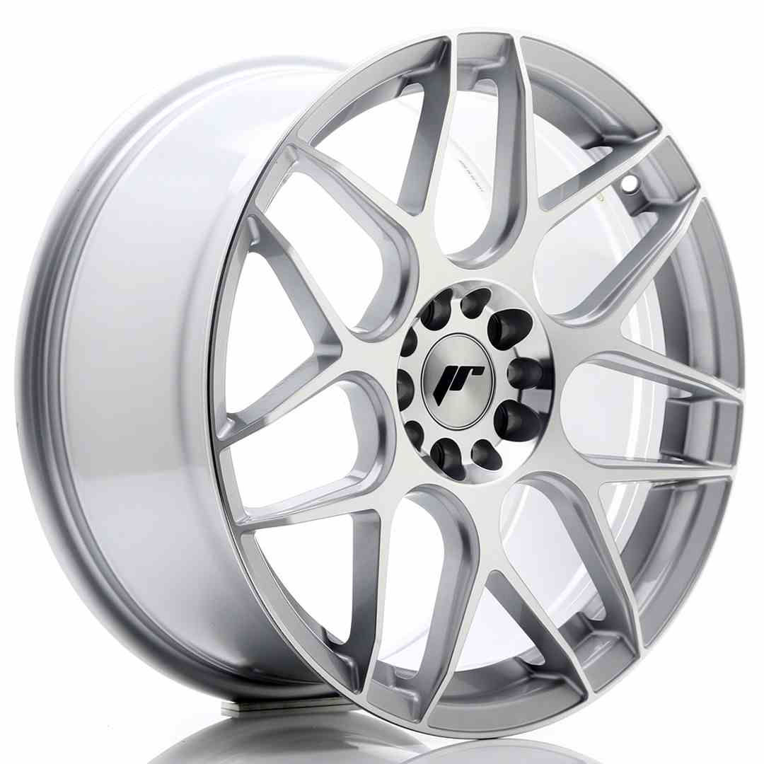 JAPAN RACING JR18 18X8.5 5/112|5/114.3 ET40 CB74.1 SILVER & POLISHED (2)