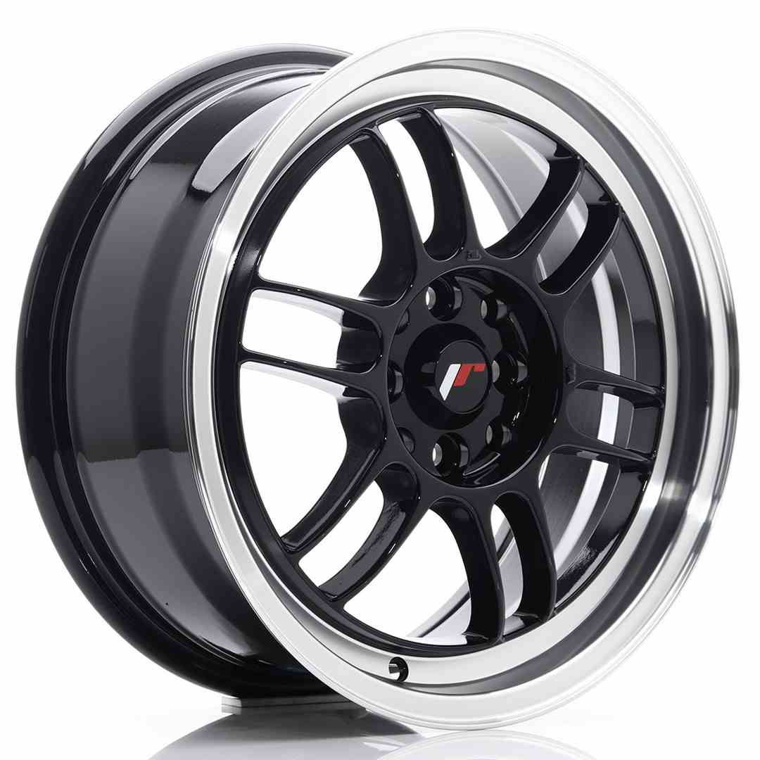 JAPAN RACING JR7 16X7 4/100|4/114.3 ET38 CB73.1 BLACK & POLISHED (11)
