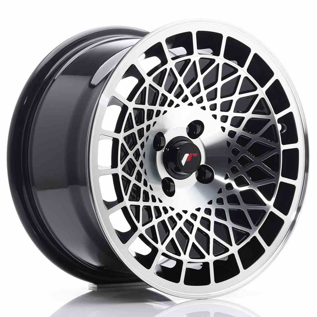 JAPAN RACING JR14 15X8 4/100 ET20 CB67.1 BLACK & POLISHED (2)