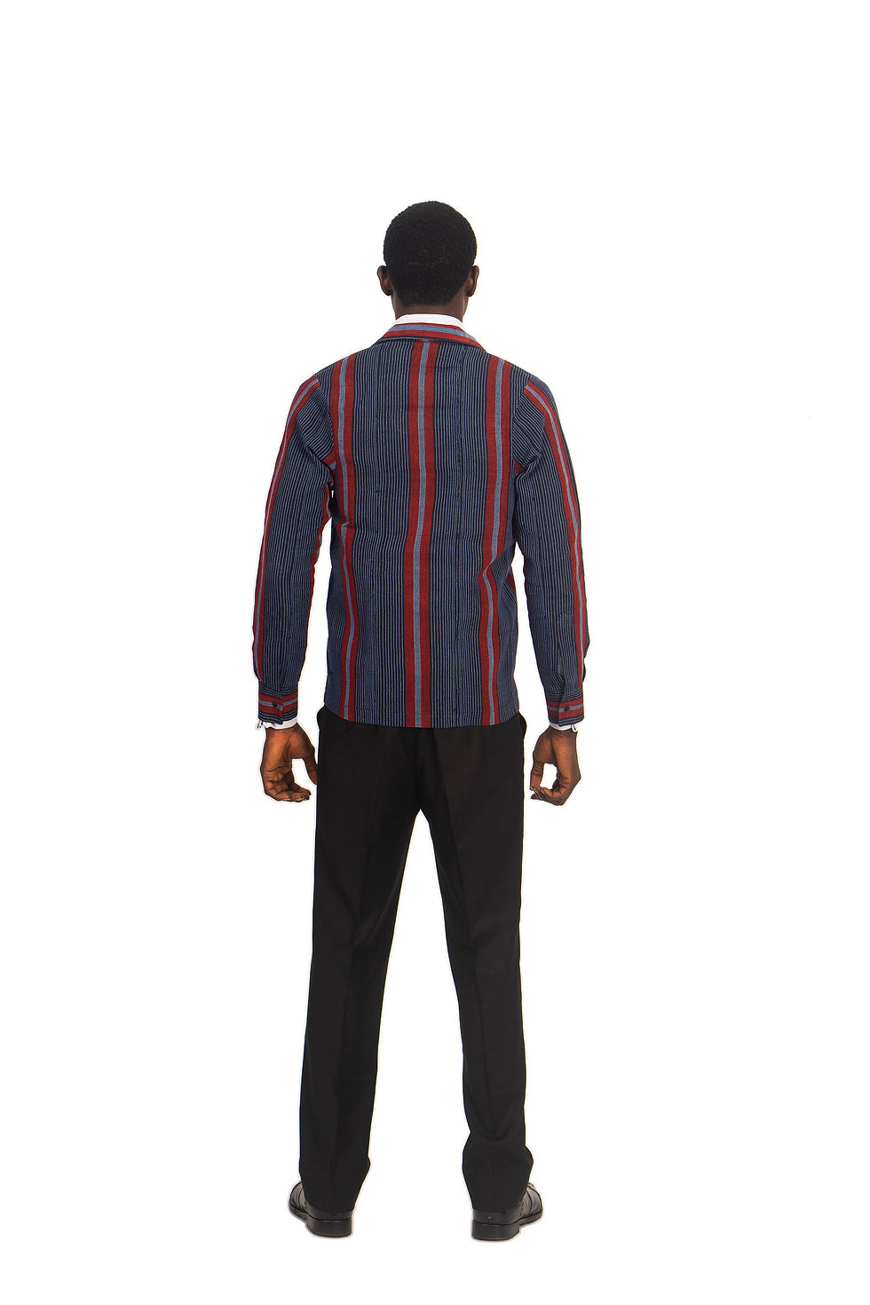 Thumbnail: Men's Blue Asooke Jacket with Red Accents