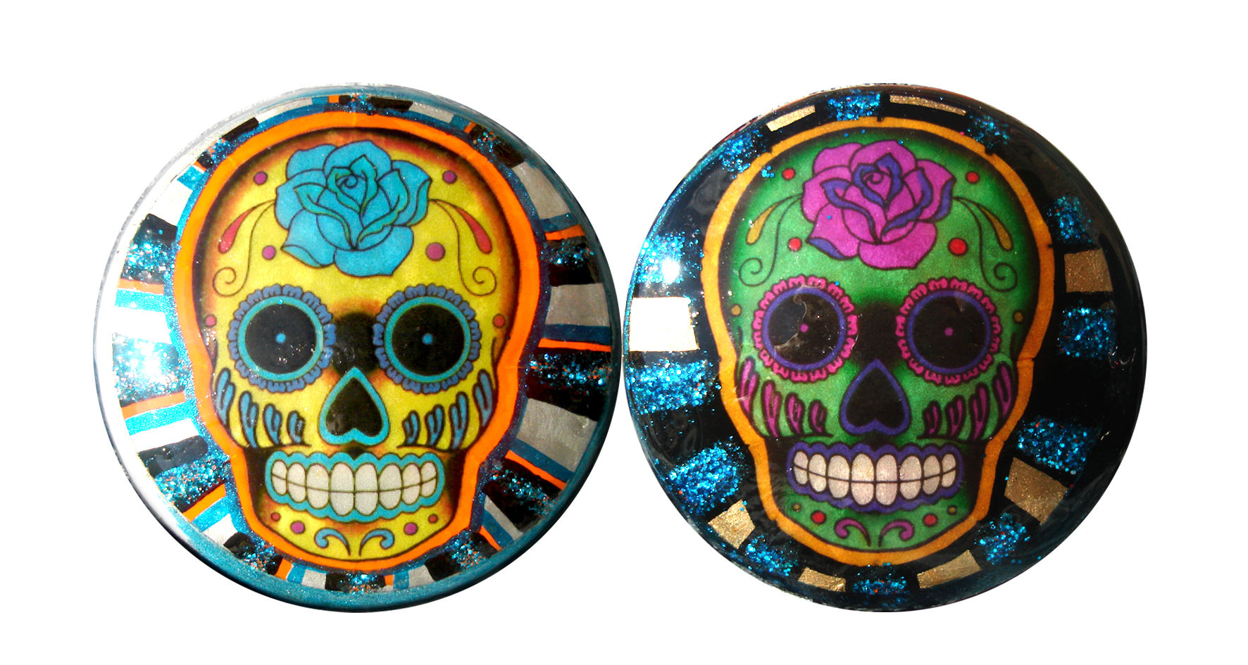 Ceinture " Sugar Skull" Blue