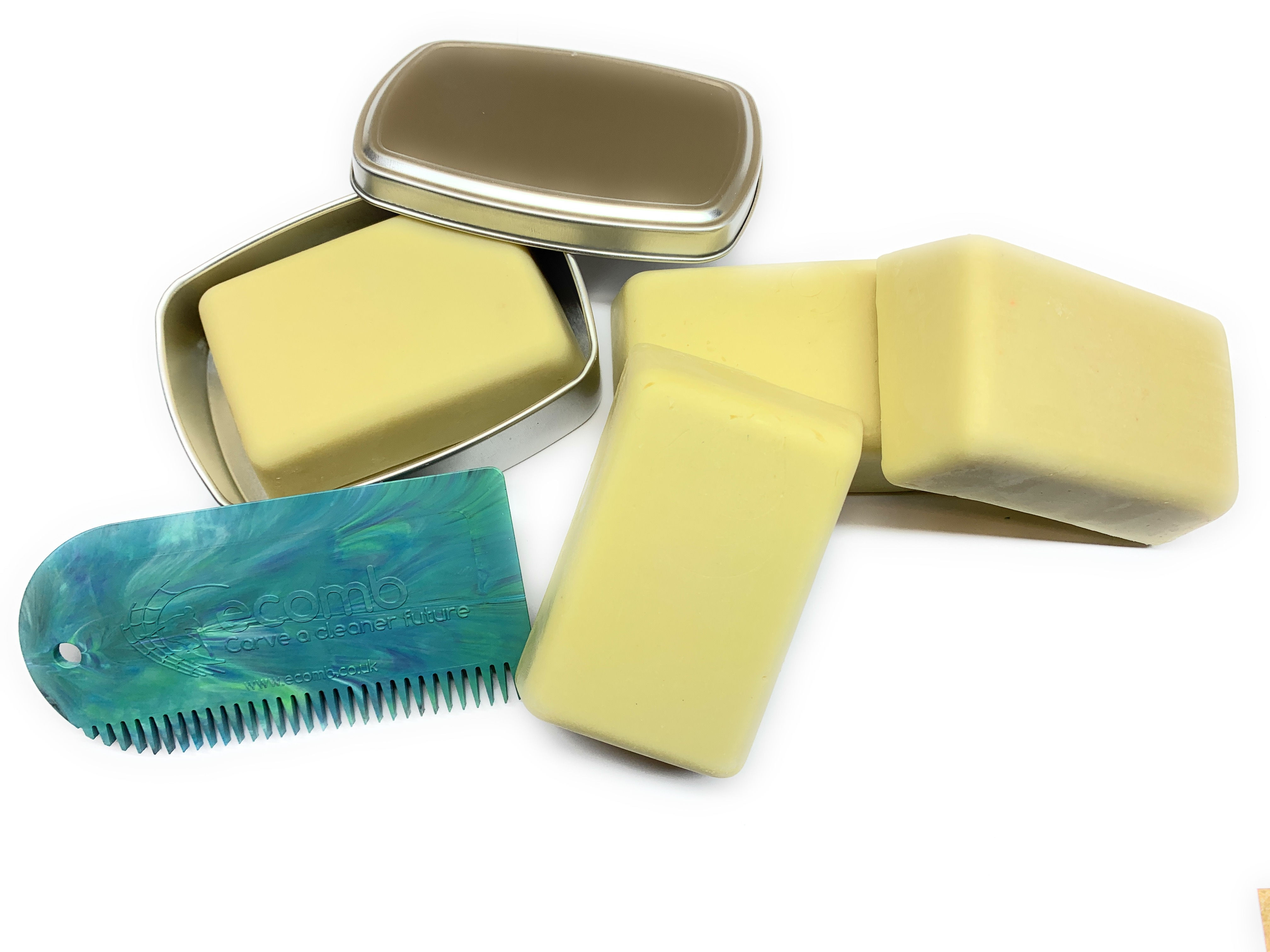 Bulk Buy - 4 x 110gm eco Wax Bars, ecomb,Storage Tin & Sticker