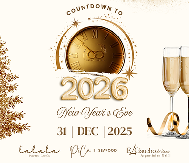 New Year's Eve announcement in Lalala Puerto Banús, Picú Seafood and El Gaucho de Banús restaurants in Marbella Puerto Banús