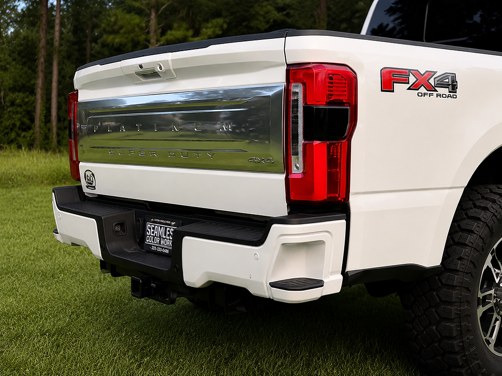 White ford super duty bumper step surrounds or shrouds installed