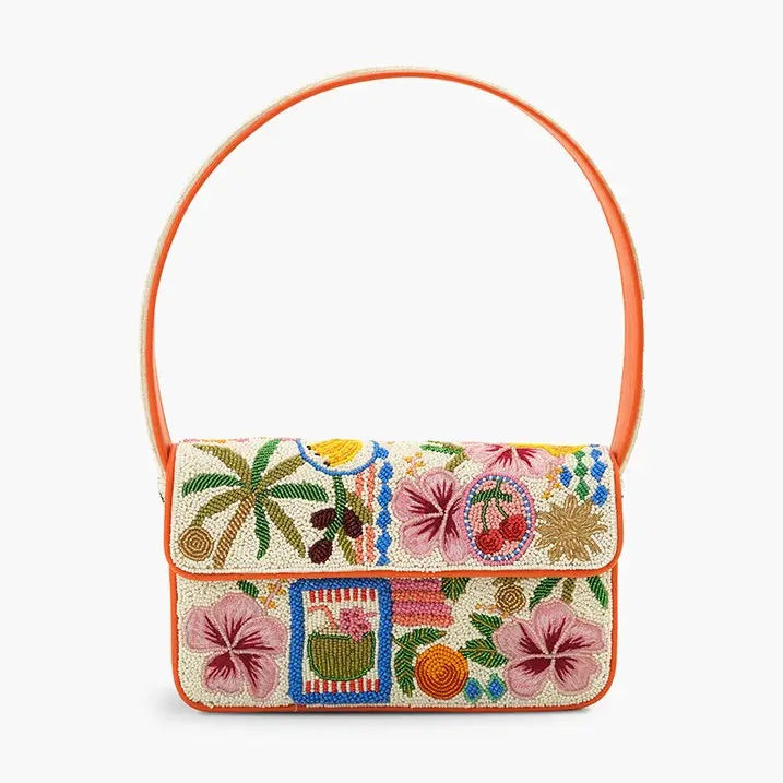 Zesty Orchard Beaded Shoulder Bag