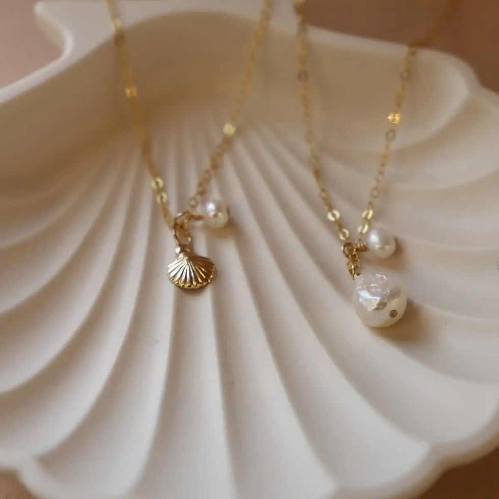 Thumbnail: Double Pearl Drop Necklace