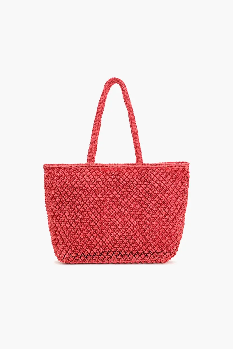 Thumbnail: Ciao Bella Beaded Macrame Jute Tote