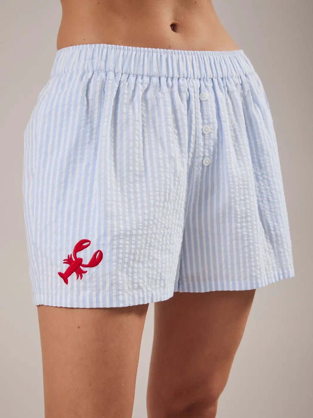 Nantucket Boxer with Lobster Embroidery