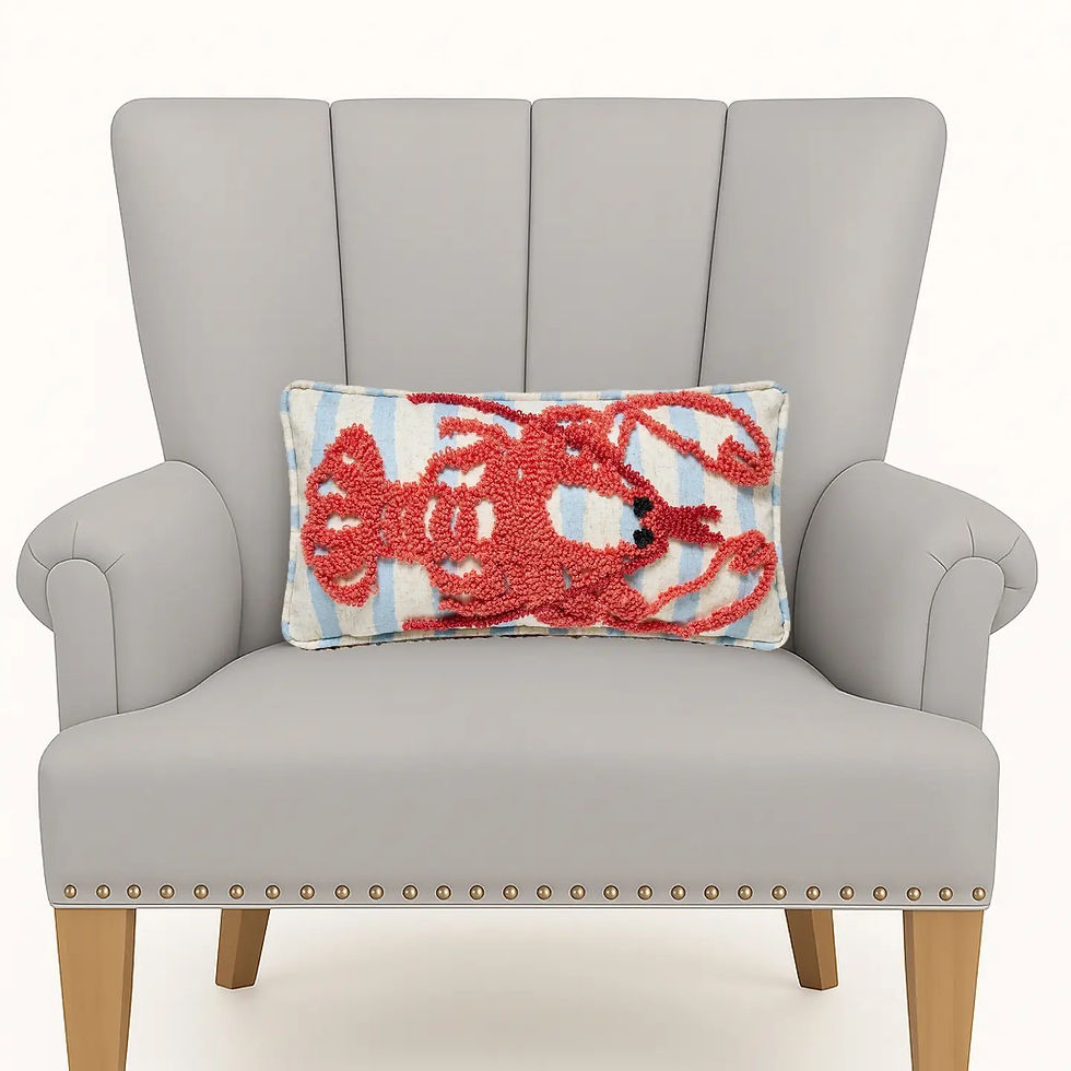 Thumbnail: Coastal Lobster Tufted Hook Pillow