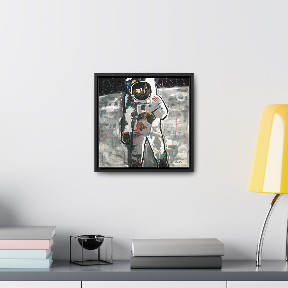 Thumbnail: "Man on the Moon" by Eric Waugh Gallery Canvas Framed
