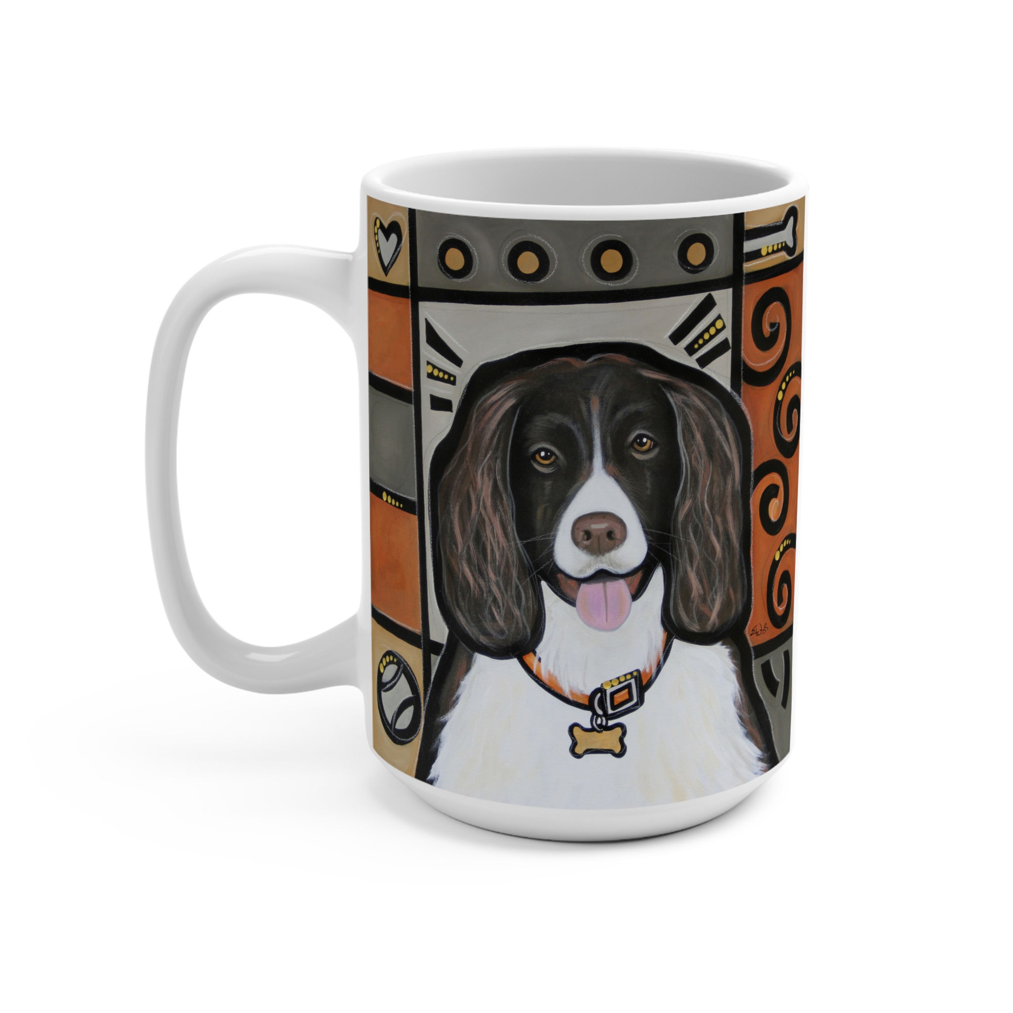 Mug 15oz TOP DOG COLLECTION I love my english Springer Spaniel by Eric Waugh