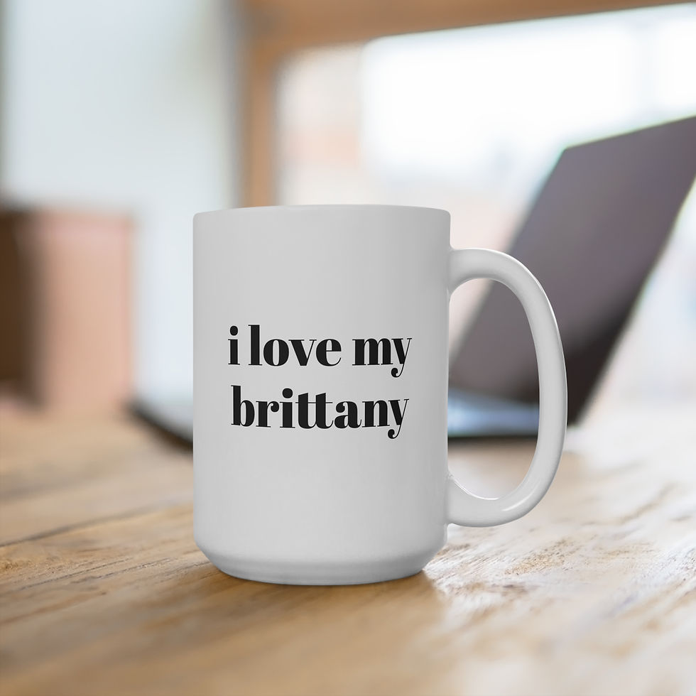 Thumbnail: Mug 15oz TOP DOG COLLECTION I love my Brittany by Eric Waugh