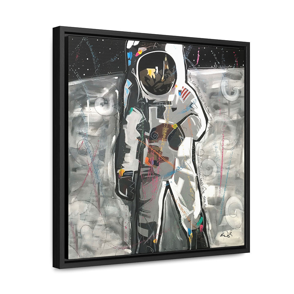 Thumbnail: "Man on the Moon" by Eric Waugh Gallery Canvas Framed