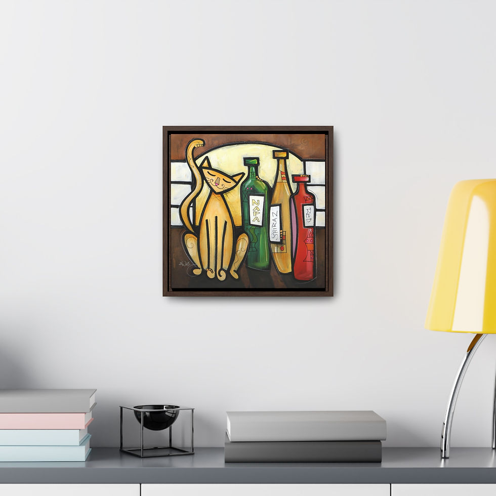 Thumbnail: Feline and Wine Orange Cat by Eric Waugh. Gallery Canvas Wrap framed