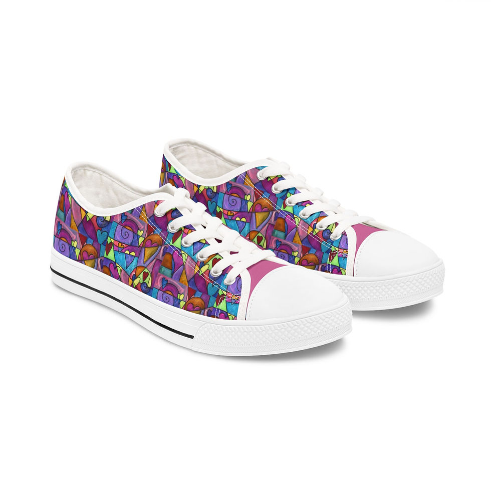 Women's Low Top Sneakers "A Lot of Heart" by Eric Waugh