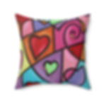 Thumbnail: Faux Suede Square Pillow. Colourful Love 1 by Eric Waugh