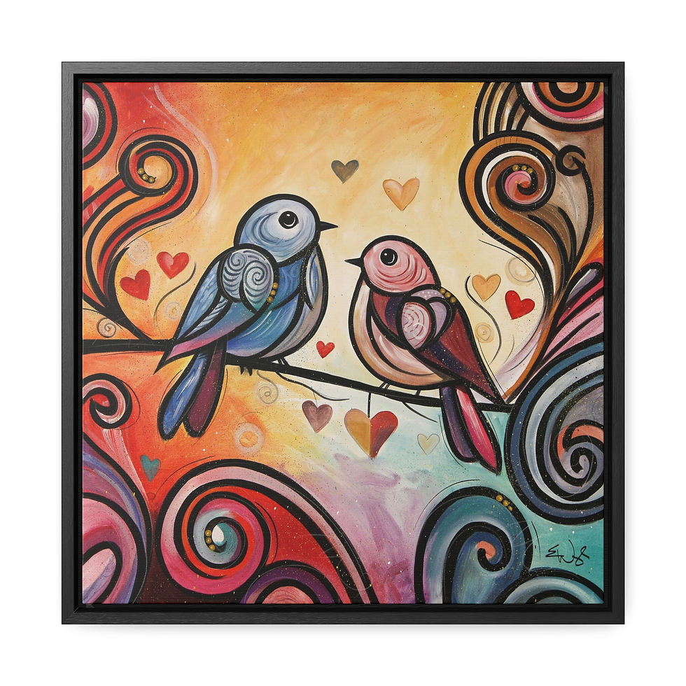 Thumbnail: Love Birds by Eric Waugh Gallery Canvas Wrap framed
