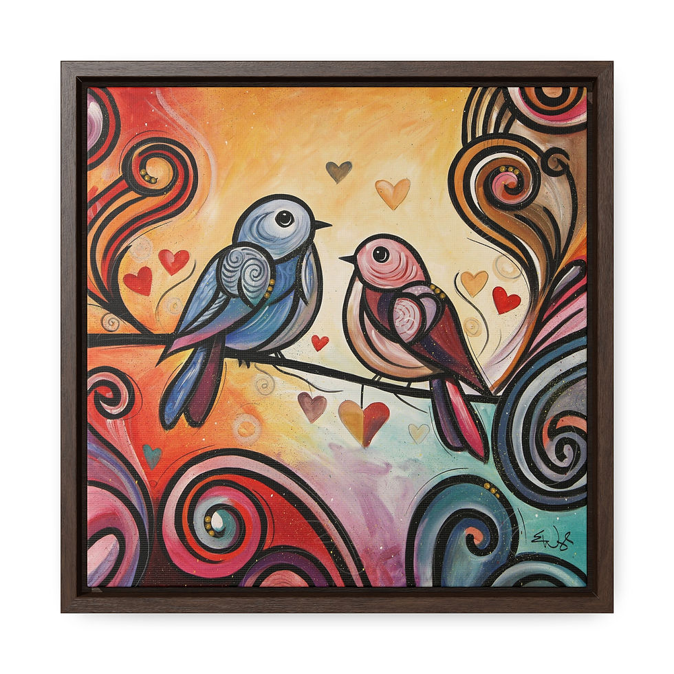 Thumbnail: Love Birds by Eric Waugh Gallery Canvas Wrap framed