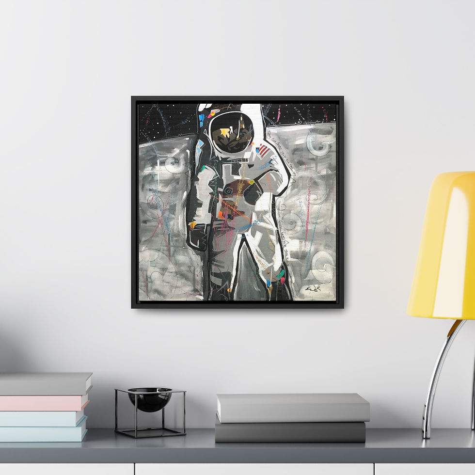 Thumbnail: "Man on the Moon" by Eric Waugh Gallery Canvas Framed