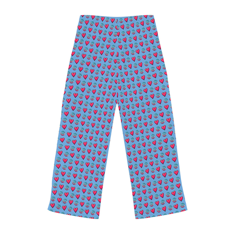 Thumbnail: Women's Pajama Pants. Peace, Love and Pillow Time by Eric Waugh