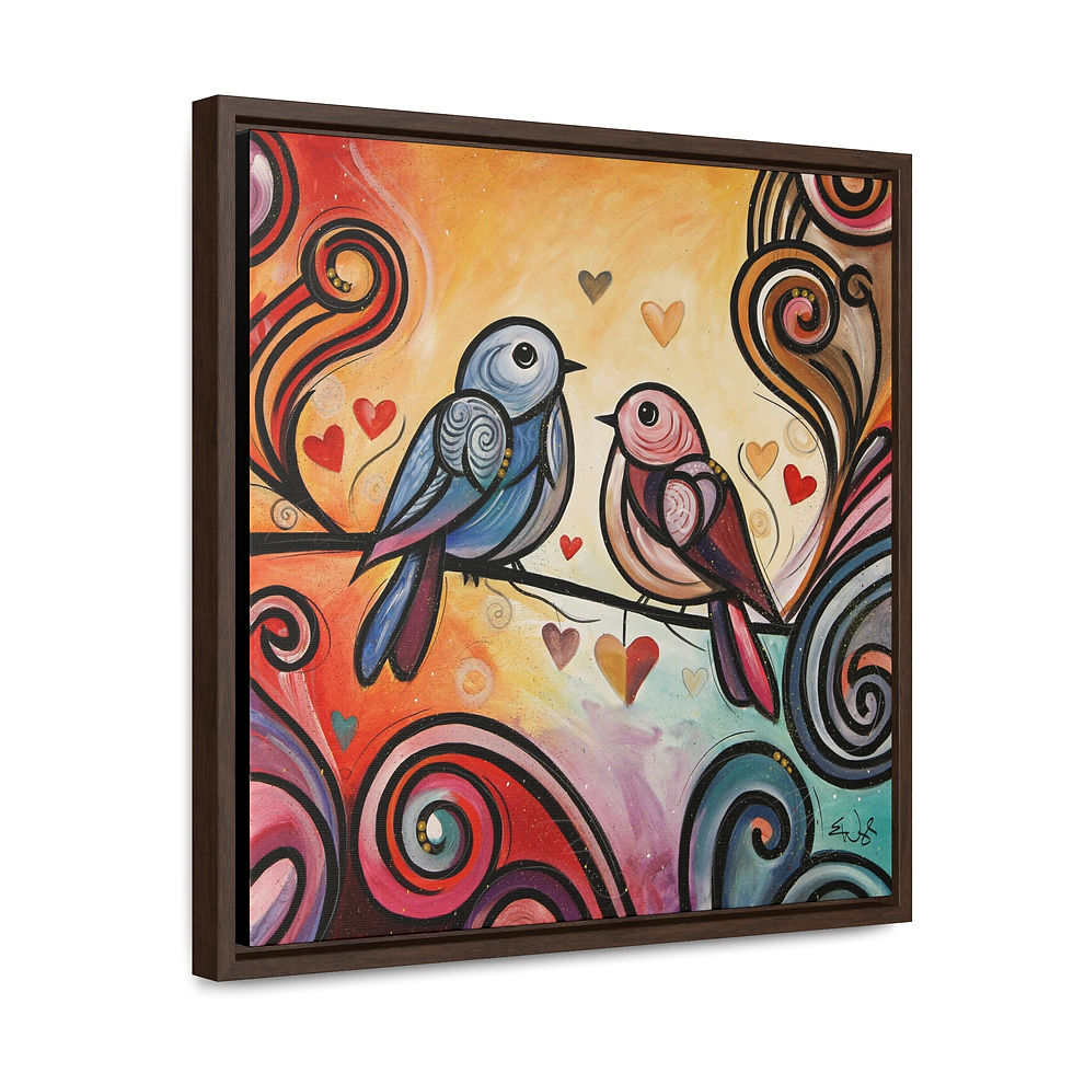Thumbnail: Love Birds by Eric Waugh Gallery Canvas Wrap framed