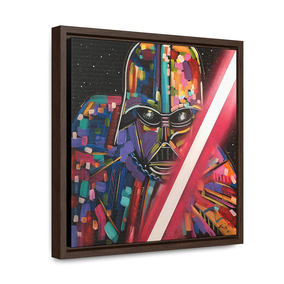 Thumbnail: Star Wars inspired Vibrant "Darth Vader" by Eric Waugh Gallery Canvas Framed 