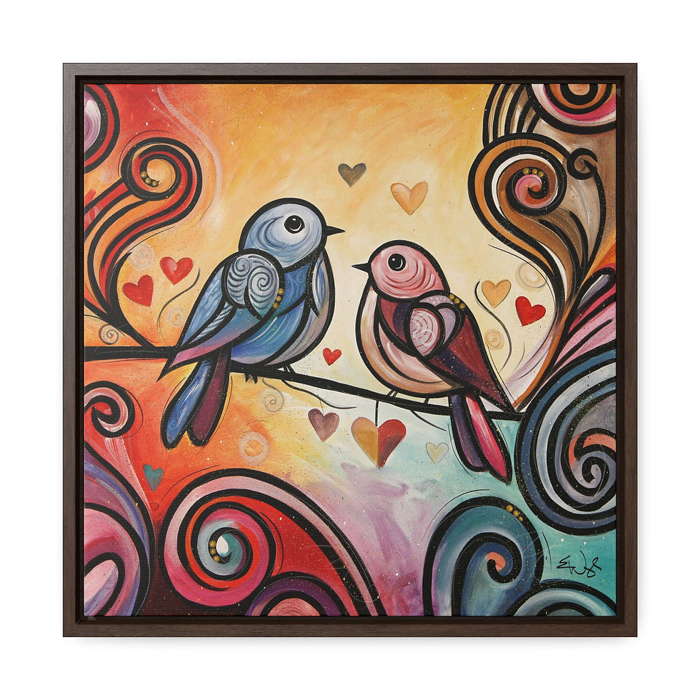 Thumbnail: Love Birds by Eric Waugh Gallery Canvas Wrap framed
