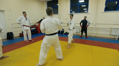 Feint, driving mawashi-geri