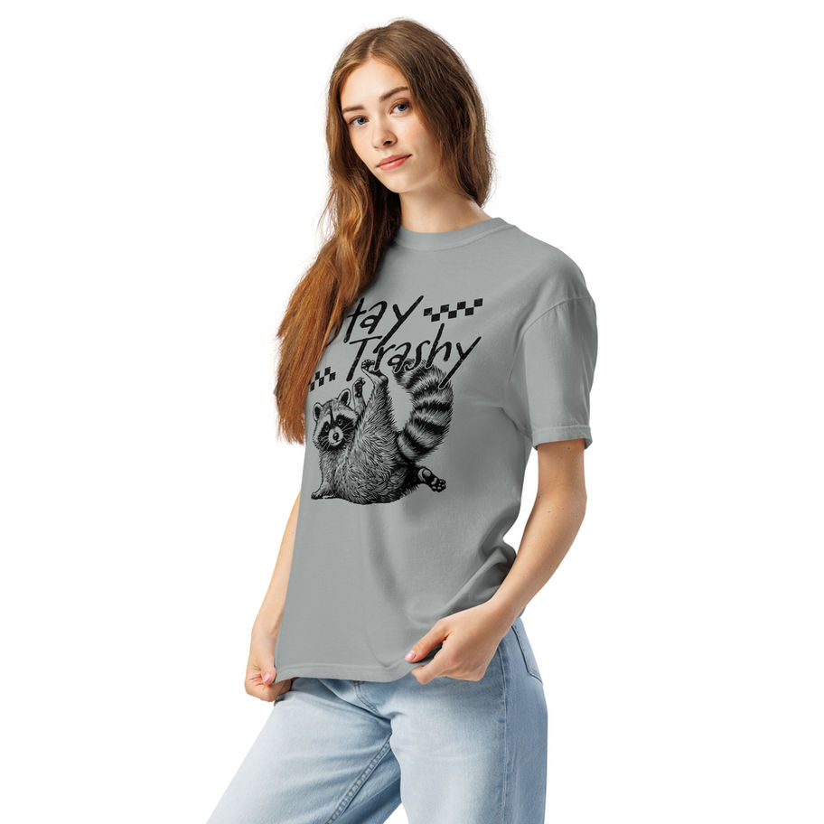 stay trashy t shirt funny graphic bold statement tee design