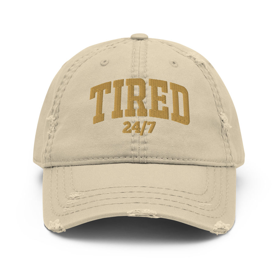 Tired 24/7 Distressed Dad Hat